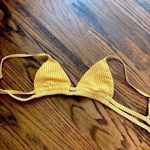 Montce bikini swim top canary yellow stripe